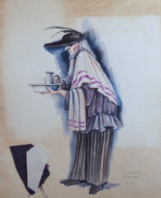Everyman. A 15th century English Morality Play. 3 large original watercolor costume designs by noted American artist Robert Perdziola (born 1961), two titled, signed and dated February 1983 in pencil by the artist, one titled and dated but unsigned