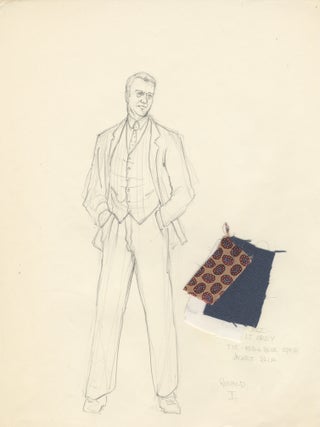 Absurd Person Singular. Play in 3 acts. 17 original preparatory costume design sketches in pencil by noted American artist Robert Perdziola (born 1961), Unsigned and undated, but ca. 1990