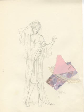 Absurd Person Singular. Play in 3 acts. 17 original preparatory costume design sketches in pencil by noted American artist Robert Perdziola (born 1961), Unsigned and undated, but ca. 1990