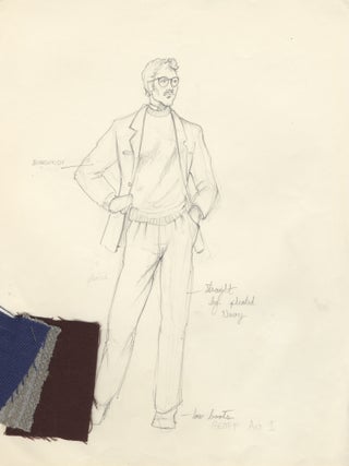 Absurd Person Singular. Play in 3 acts. 17 original preparatory costume design sketches in pencil by noted American artist Robert Perdziola (born 1961), Unsigned and undated, but ca. 1990