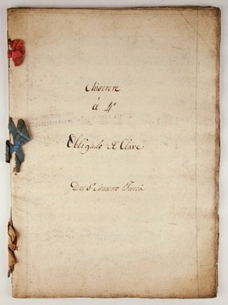 Item #40905 Miserere &aacute; 4o Obligado ?el Clave del Sr. Maestro Tunc&aacute;. [Copyist musical manuscript...