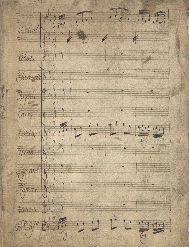Item #40917 Come .... oi me .... partir degg'io. [Operatic quartet]. [Copyist musical manuscript full score]. Giovanni PAISIELLO.