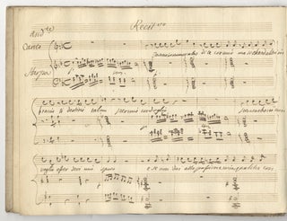 Collection of copyist musical manuscripts of aria arrangements for voice and harp, all unrecorded