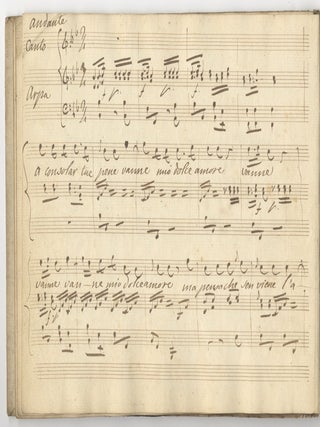Collection of copyist musical manuscripts of aria arrangements for voice and harp, all unrecorded