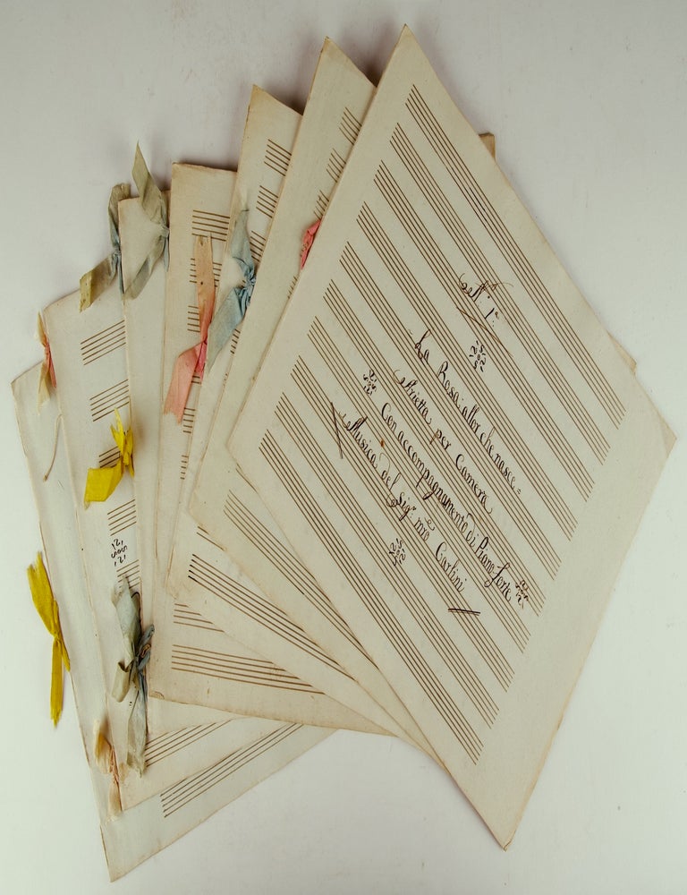 Item #40919 Collection of early 19th century Italian songs and piano music, unlocated and thus in all likelihood unpublished. [Copyist musical manuscripts]. Luigi CARLINI, Giovanni Lanza, all fl. ca. 1820 Lorenzo Cantone.