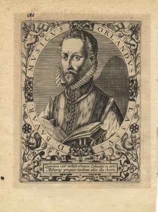 Item #41165 Portrait engraving by Theodor de Bry (1528-1598). Orlando di LASSO