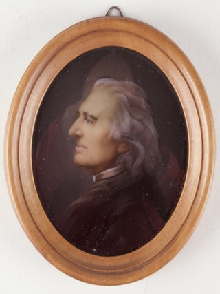 Item #41448 Portrait miniature painting signed with initials "H.L." Late 19th-early...