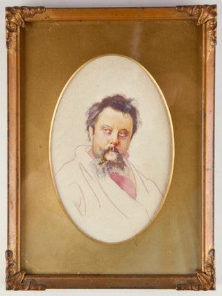 Item #41449 Bust-length watercolor of the composer after the famous 1881 oil portrait by Ilya...