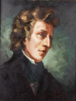 Item #41468 Painting in oils on board after Eugene Delacroix. Early 20th century....