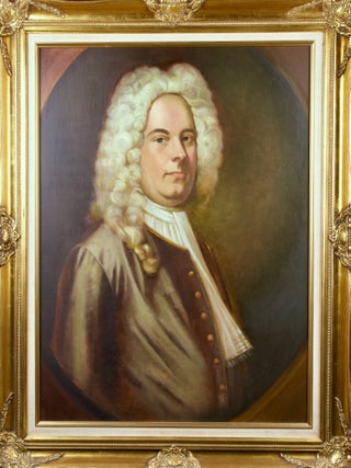 Item #41493 Large portrait painting of Handel. Late 20th century copy after the original by...