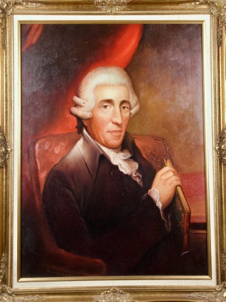 Item #41561 Portrait painting of Haydn. A modern copy after the 1791 original by Thomas Hardy,...