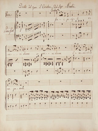Operatic excerpts from the works of Berton, Catrufo, Curcio, Gluck Nicolini, and Orlandini in piano-voca score