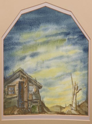 Item #41655 Original watercolor set design by Eldon Elder for the 1961 Santa Fe Opera revival of...