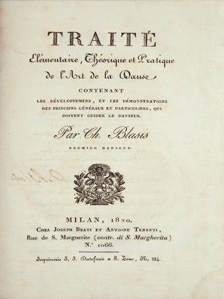 Item #41656 Collection of 5 works. DANCE - 19th Century - French, Carlo Blasis