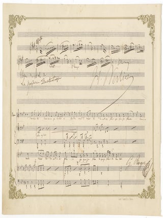 Item #41680 Autograph musical quotation from the composer's masterpiece, the Symphonie...