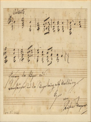 Item #41688 Autograph musical quotation signed from the "Pilgrims' Chorus" from...
