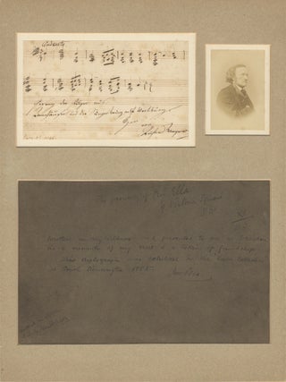 Autograph musical quotation signed from the "Pilgrims' Chorus" from Act III, scene I of the composer's opera, Tannh&auml;user, 1846