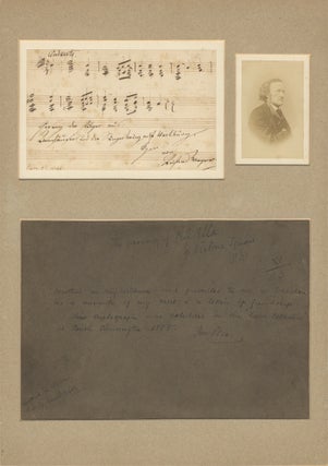 Autograph musical quotation signed from the "Pilgrims' Chorus" from Act III, scene I of the composer's opera, Tannhäuser, 1846